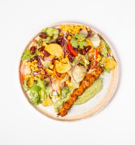 Salad with cod croquettes